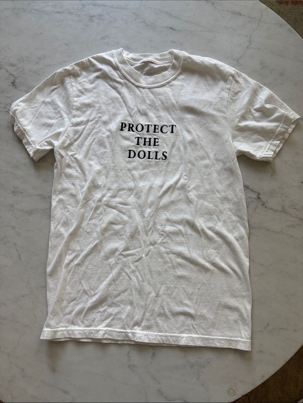 Protect The Dolls White Graphic Tee - Unbranded